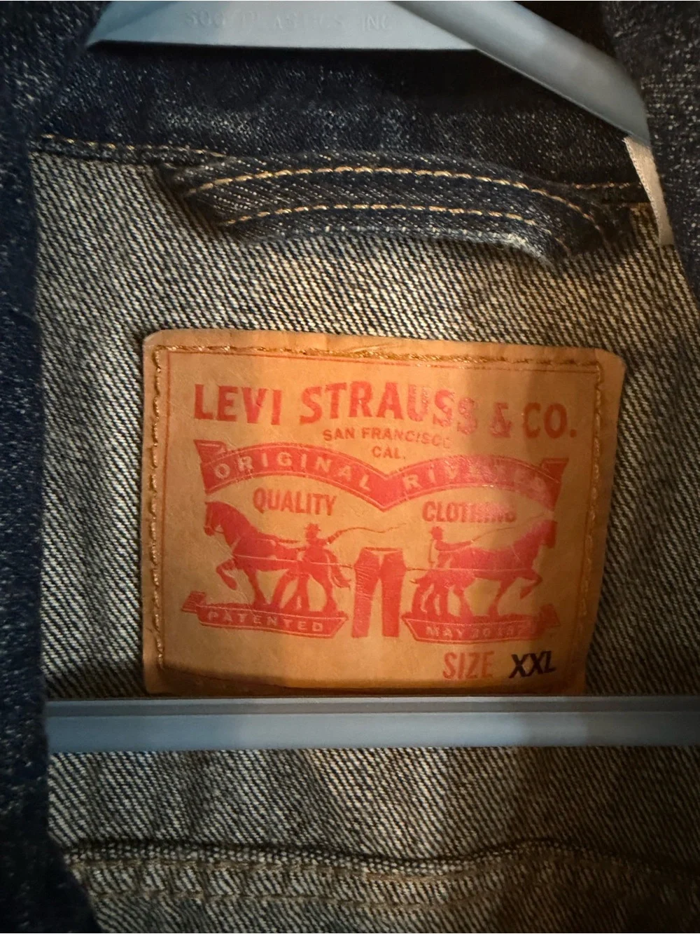 Levi's Dark Blue Denim Vest with Harley Davidson Embroidered Patches - Picture 6 of 6